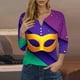 thumbnail image 2 of Camisetas de Manga Corta para las Mujeres, Estampado 3/4 Manga Cuello Redondo Superior, Moda Tela de Imitación Casual, 2 of 5