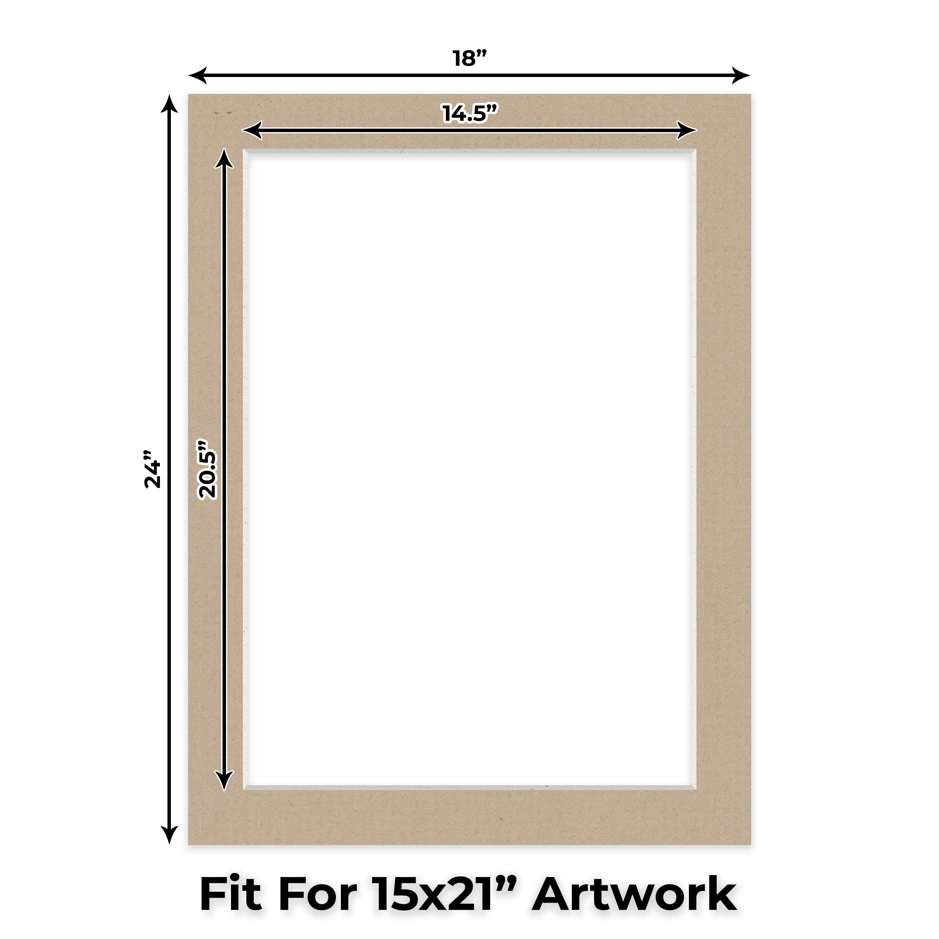 Tawny Brown Picture Frame Mat for 18x24 Frames - Fits 15x21 Photos - 1 Mat