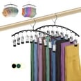 thumbnail image 1 of 2 PCS Organizador De Fondo De Armario, Perchas para Pantalones con Clip, De Metal para Pantalones con 10 Clips, Sostiene 20 Pares De Pantalones, Calcetines y Ropa Interior Percha (negro), 1 of 4