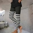 thumbnail image 5 of BiZtdJrK Women Halloween Leggings Striped Color Block Print Funny Casual Legging Lightweight Soft Stretch Lounge Tights Black S, 5 of 10