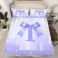 thumbnail image 2 of jejeloiu Monogrammed T Letter Full Size Sheets,Kawaii Bowtie Bow Bed Sheets For Bowknot Girl 4pcs, 2 of 7