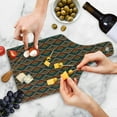 thumbnail image 4 of Geometric Cutting Board, Knitted Seem Jacquard View Pattern Geometric Image, Decorative Tempered Glass Cutting and Serving Board, Wine Bottle Shape, Petrol Blue Cinnamon, by Ambesonne, 4 of 5