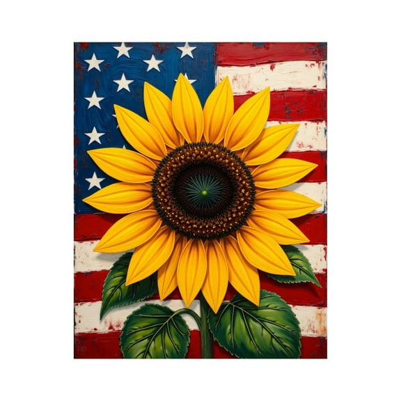 Paint by Numbers Kit for Adults, Sunflower Stars Stripes Art Paint by Numbers, Easy Paint by Numbers Kit for Adults Beginner, DIY Adult Paint by Number Kits on Canvas, Home Decor