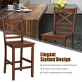thumbnail image 6 of Costway Set of 2 Bar Stools 24'' Counter Height Chairs w/ Rubber Wood Legs Walnut, 6 of 8