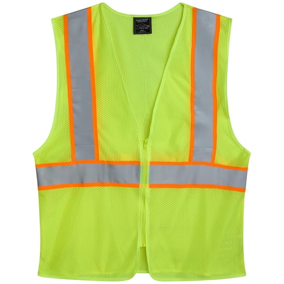 Bass Creek Outfitters Mens Safety Vest - Lightweight Mesh High Vis Work Vest with Reflective Tape