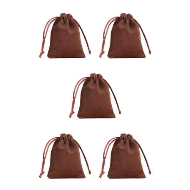 Sonducket Bolsa de joyería Bolsas pequeñas con cordón Anillos Embalaje Golosinas Regalos de fiesta de boda móviles Bolsas dibujables Café-8 Type2 NO2