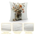 thumbnail image 4 of Leisuo Spring Summer Flowers Lumbar Pillow Covers Yellow Floral Green Leaves Vase Decorative Pillow Cases Throw Pillows Farmhouse Home Decor For Sofa Couch Cushion Outdoor White, 4 of 5