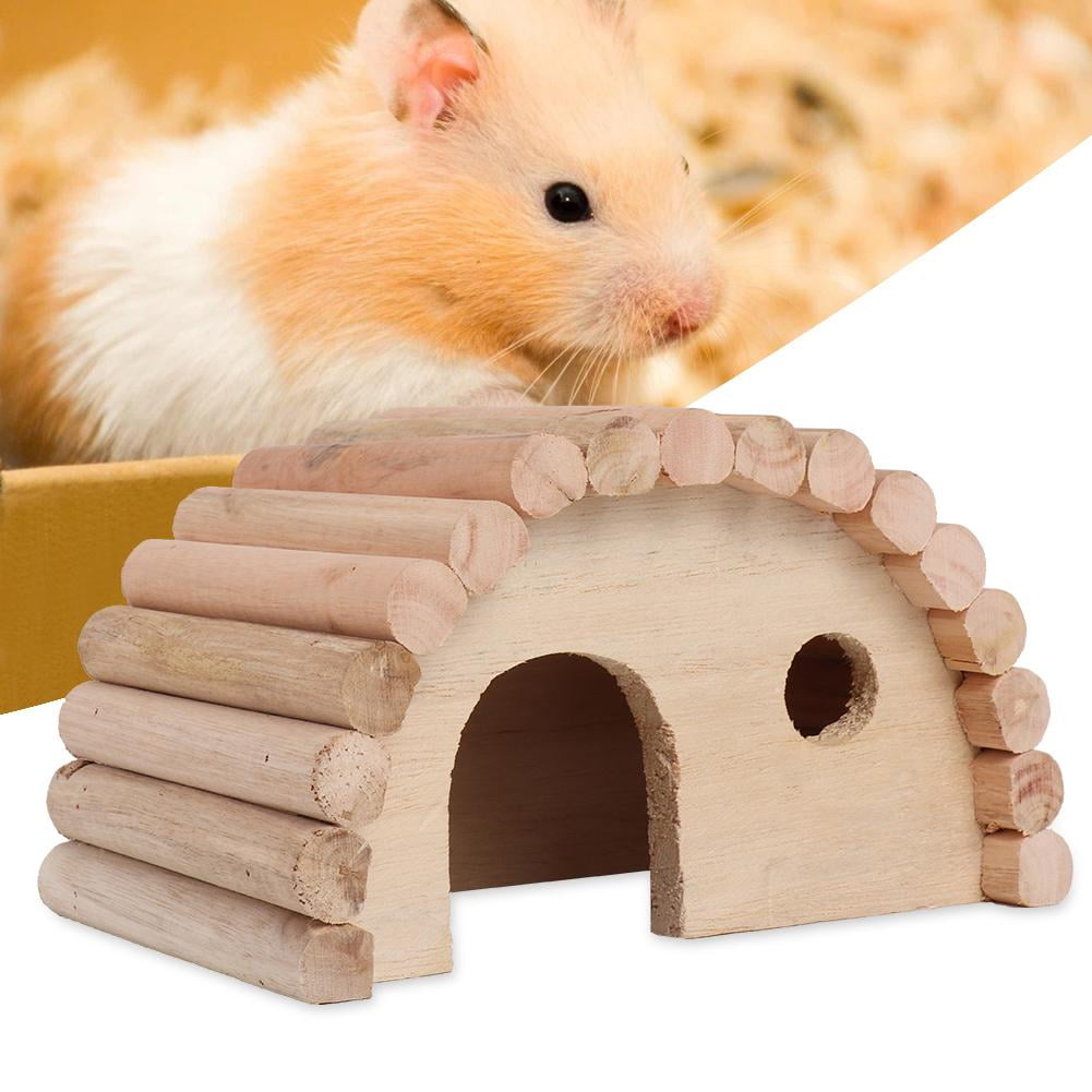 Spptty Hamster Bedding,Wooden Hamster Arch Bed Small Animal Warm House