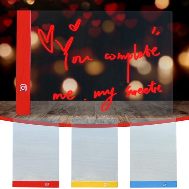 Cagogo under $5 3Pcs Glow Drawing Board, Large Glow in The Dark Drawing Board, Luminous Message Board with LED Lights,Children's Painting Tablet with Color Pens