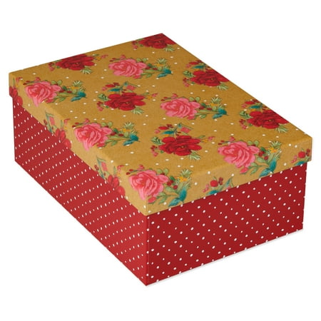American Greetings, Christmas Gift Box, Floral Design (1-Count)
