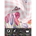 thumbnail image 7 of Tulips Spring Floral Cloth Napkins Set of 6 Reusable Dinner Napkins, Pink Plaid Flowers Butterfly Pastoral Cocktail Napkin Washable Table Napkins for Wedding/Holiday Party/Baby Shower 20"x20", 7 of 7