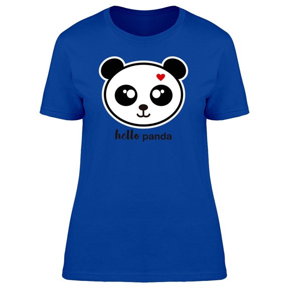 Hello Panda Kawaii Face Heart Tee Women's -Image by Shutterstock