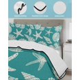 thumbnail image 3 of Twin XL Quilt Bedding Set, Teal Green Starfish Coastal Reversible Summer Quilt 3 Pieces, Shell Summer Beach Nautical Lightweight Bedspreads Coverlets with 2 Pillow Shams for All Seasons, 3 of 5