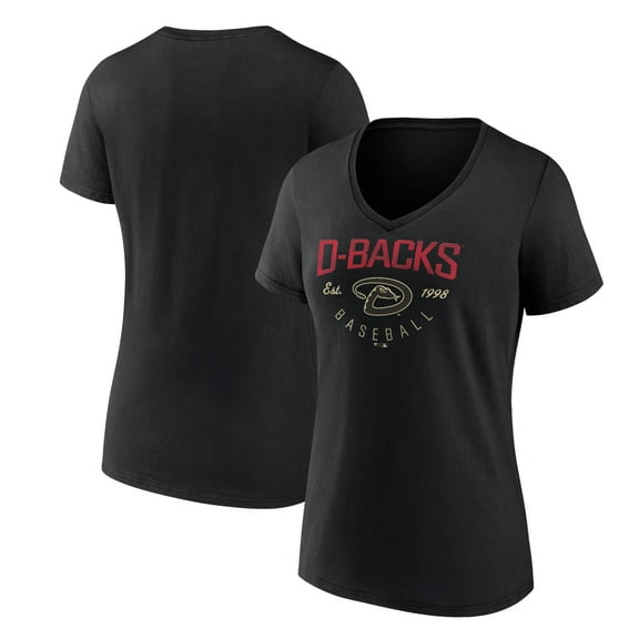Women's Black Arizona Diamondbacks Live For It Team V-Neck T-Shirt