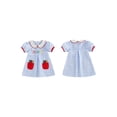 thumbnail image 2 of Cenuakty Girls A-line Dress, Short Sleeve Doll Collar Plaid Pens Summer Dress Back to School Clothes, 2 of 9