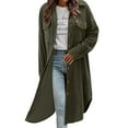 thumbnail image 2 of CHUMUD Women's Corduroy Jacket Shacket - Trendy Lapel Collar Button Down Coat Over Knee Length Tunic Outerwear Trench Coat, 2 of 9