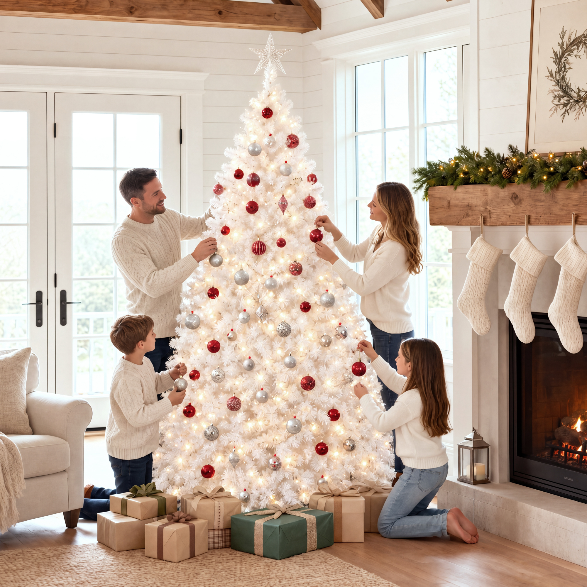 Best Choice Products 6ft White Christmas Tree with 250 Lights photo 7