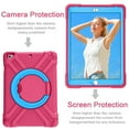 thumbnail image 3 of iPad 9.7 inch 5th/6th Gen 2017/2018 Case with Screen Protector, iPad Air 1 & 2 Case, iPad Pro 9.7 Case, Dteck Shockproof Heavy Duty Protective Cover Built-in 360 Rotating Kickstand, Rose/Blue, 3 of 11