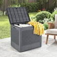 thumbnail image 2 of Gymax 25 Gallon Outdoor Storage BoxPP Deck Container w/Rattan Patterns & Lockable Lid, 2 of 10