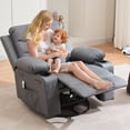 thumbnail image 3 of GloryStar Recliner Chair Nursery, Oversized Manual Reclining Rocking Chair, 360 Swivel Glider with Cup Holder, Massage and Heat Recliner, Indoor Small Single Sofa Chairs for Adults, RV, Bedroom, 3 of 9