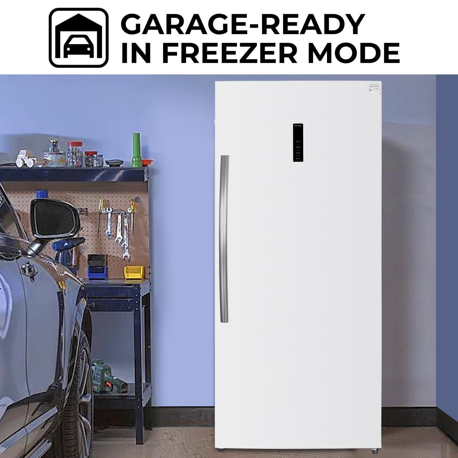 Kenmore 21 Cu. Fort. Congélateur/réfrigérateur vertical convertible, prêt pour le garage, sans givre (600 L), blanc