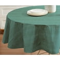 thumbnail image 2 of Hunter Green Moire Wavy Solid 70 inch Zipper Umbrella Round Vinyl Dining Tablecloth with Flannel Backing, 2 of 5