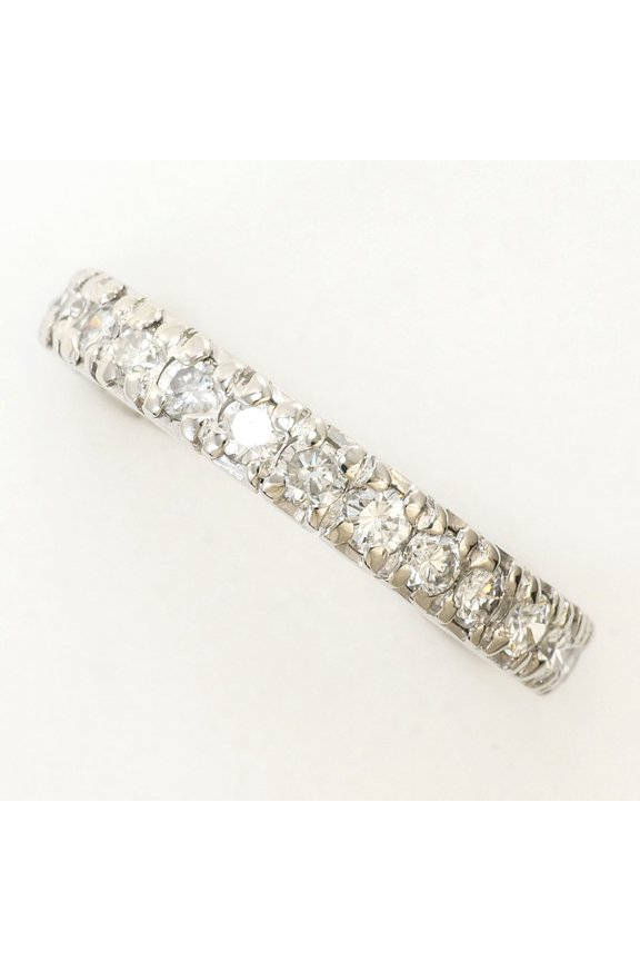 Pre-Owned Platinum ring, 1 diamond (1.00ct), card included, total weight 3.7g, jewelry.