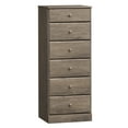 thumbnail image 4 of Prepac Astrid Tall Gray Dresser, 6-Drawer Chest for Bedroom, Great for Adults & Narrow Spaces 16.5"D x 19.75"W x 50"H, 4 of 11