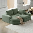 thumbnail image 5 of 99-Inch Chenille Cloud Curved Sectional Sofa with Chaise, L-Shaped Modern Boneless Couch with Deep Seats, Chenille Sectional Sofa for Living Room and Bedroom, No Assembly Required (Green), 5 of 10