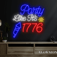 thumbnail image 4 of Glowneon Party Like It's 1776 Neon Sign, US Independence Day Led Sign, 4 of 5