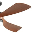 thumbnail image 5 of Sofucor 52" Flush Mount Ceiling Fan with Light, 3 Dark Wood Grain ABS Blades, Quiet DC Motor, Dimmable 18W LED, 6-Speed Remote with Display, Reversible, Timer for Bedroom Living Room, 5 of 13