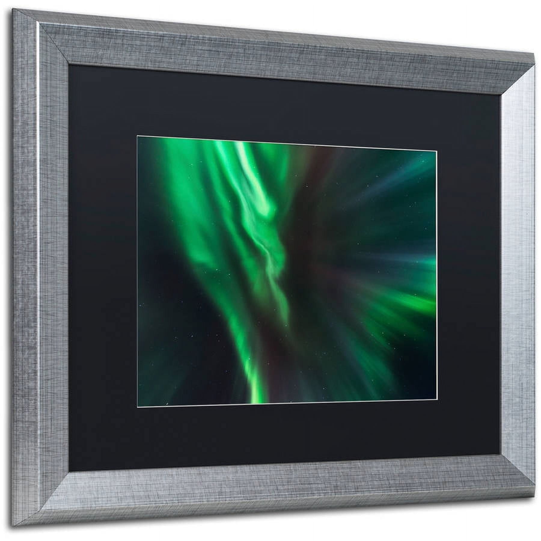 Trademark Fine Art "Lights of Gods" Canvas Art by Mathieu Rivrin, Black Matte, Silver Frame