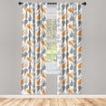 thumbnail image 3 of Ambesonne Geometric Curtains, Traditional, Pair of 28"x63", Orange Grey White, 3 of 5