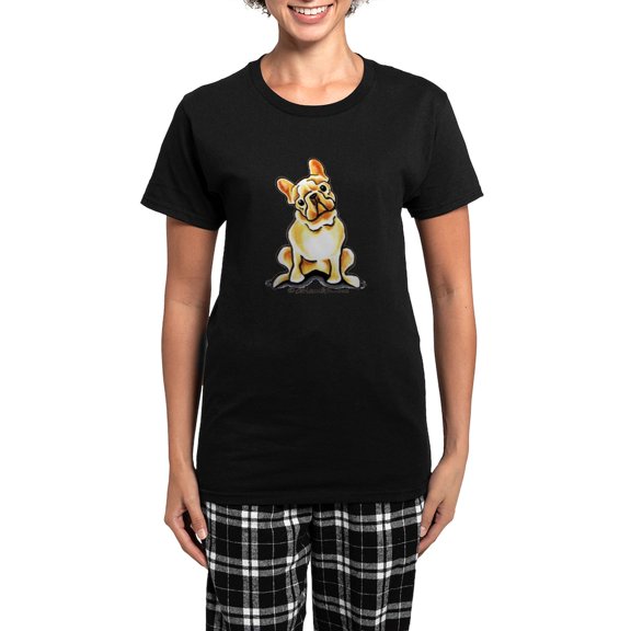 CafePress - Fawn French Bulldog Women's Dark Pajamas - Women's Short Sleeve Print T-Shirt and Pants Dark Cotton Pajama Set