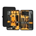 thumbnail image 1 of Kit de herramientas para manicura y pedicura 25 en 1 de acero inoxidable, cortaúñas y kit de cuidado personal con estuche de viaje de cuero negro., 1 of 3