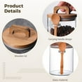 thumbnail image 4 of 3 Pcs Glass Storage Jars with Scoop, Wooden Lid and Handle, Sugar Coffee Spice Canisters, Airtight Pantry Containers for Kitchen Organization, 4 of 6