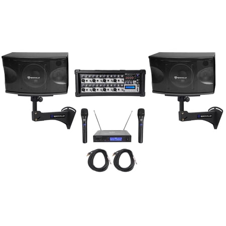 (2) Rockville KPS80 8  800w Karaoke Speakers+Mixer+Wall Brackets+Wireless Mics price history on PriceWatchPro