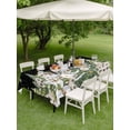 thumbnail image 3 of Outdoor Tablecloth with Umbrella Hole and Zipper, Christmas Rectangle Table Cloth 60x84 Inch Waterproof Tablecloth, Winter Xmas Trees Snowflakes Country Cabin Black Picnic Table Cover for Patio, 3 of 7