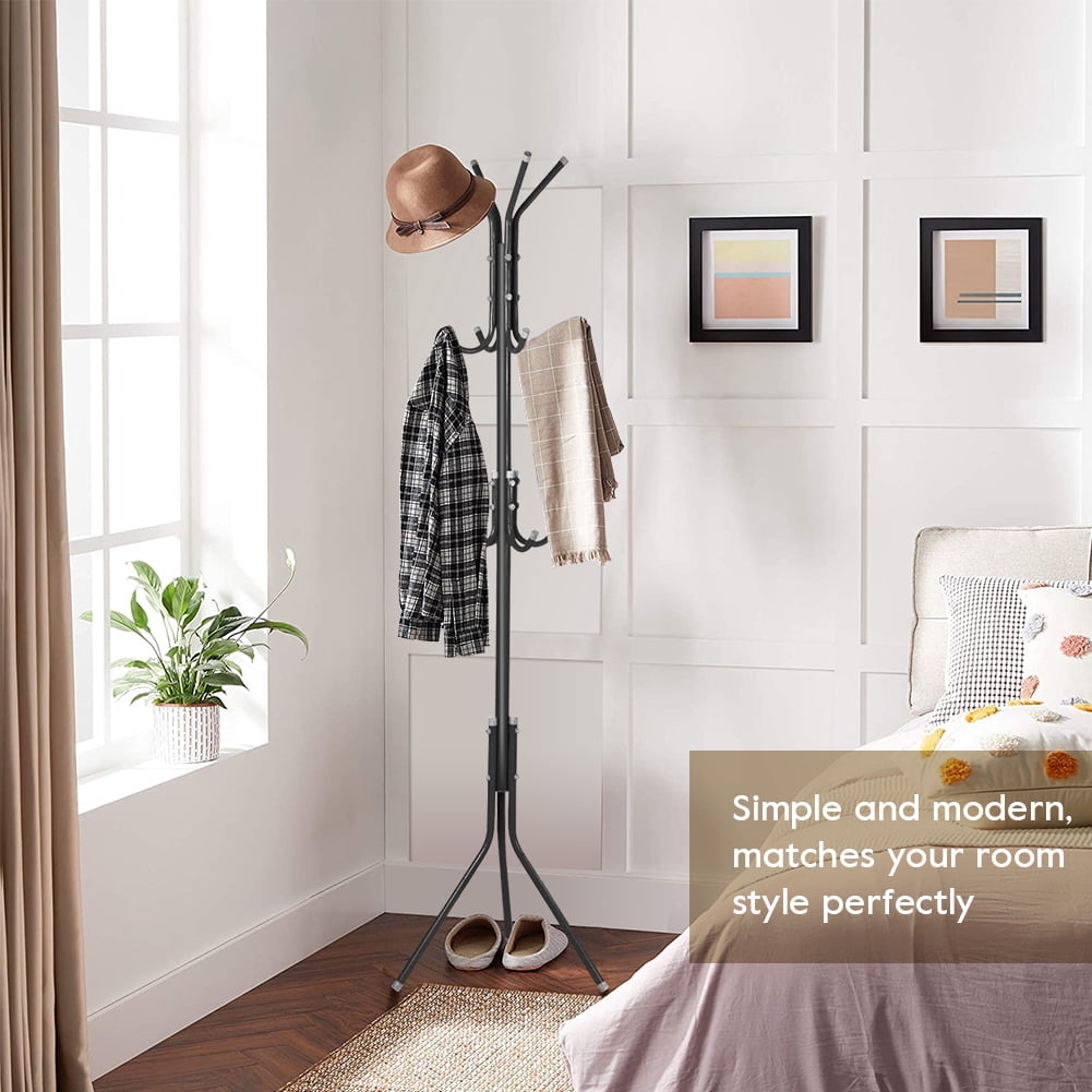 Hilitand Coat Racks  Hall Tree Hatrack Coat Rack Stand Metal Coat Hanger Tree with 12 Hooks for Hats Clothes Suits Handbags Umbrella in Entryway Hallway Bedroom Office Use