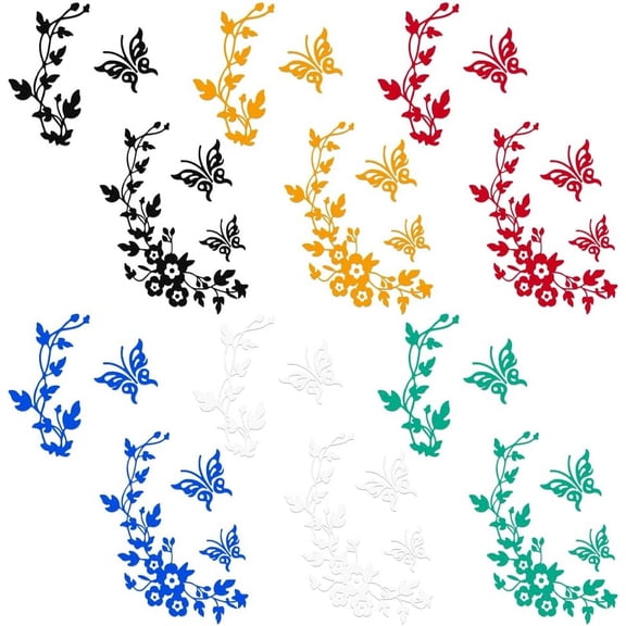 12 Pcs Waterproof Car Stickers and Decals Butterfly with Flower Self Adhesive Reflective Sticker Decal Safety Driving Reflective Decal for Car Motorcycle Helmet Window Home Decor Colorful