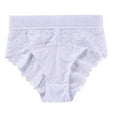 thumbnail image 4 of Panties for Women,High Waist Lace Briefs Crotch Underwear Elegant Comfortable Everyday Wear,Womens Underwear,White,L, 4 of 4