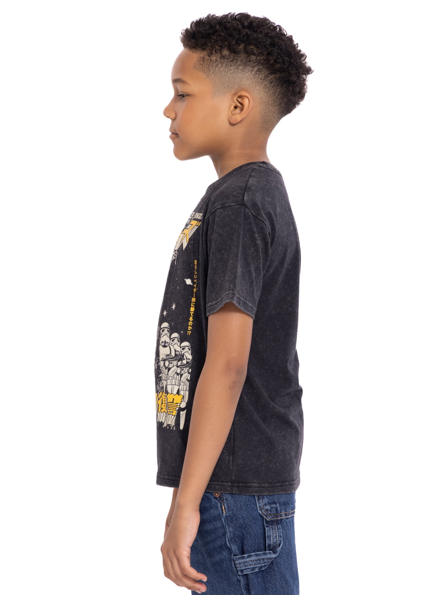 Star Wars Boys Mineral Washed Graphic Tee with Short Sleeves, Sizes 4-18