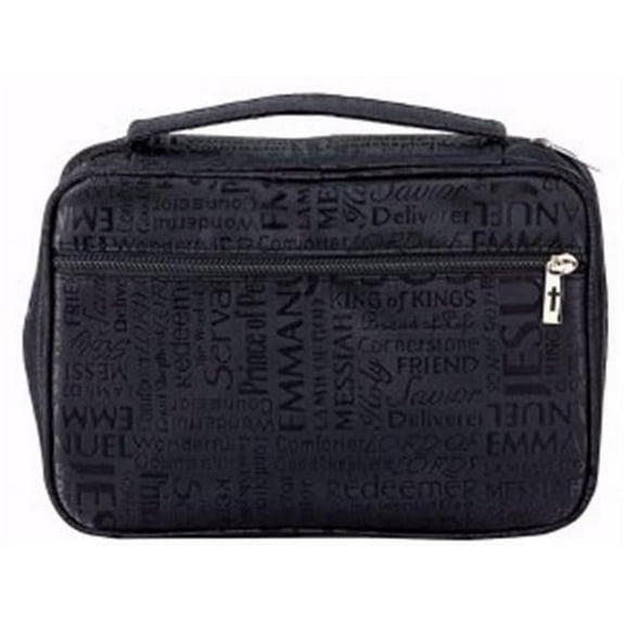 White Dove Designs 135373 Bible Cover - Names of Jesus Jacquard, Extra Large - Black