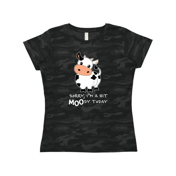 Inktastic Sorry, I'm a Bit MOOdy Today Cute Cow Pun Women's T-Shirt