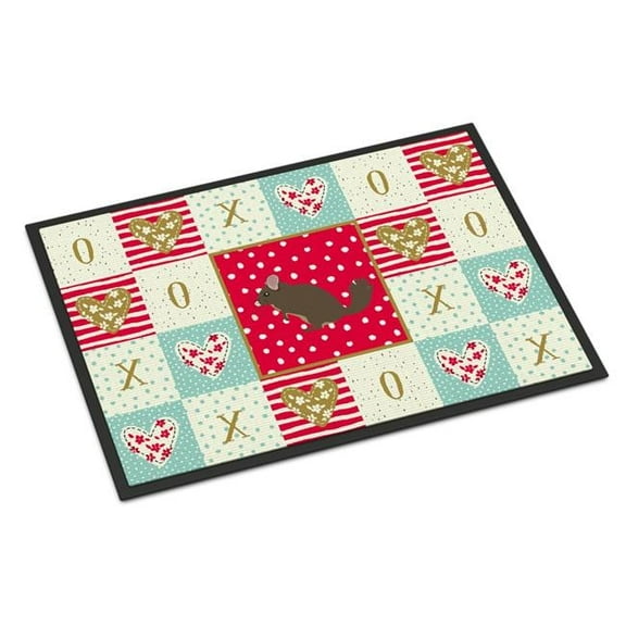Caroline's Treasures CK5302MAT Chinchilla Love Door Mat, Indoor Rug or Outdoor Welcome Mat 18x27 Doormat, 27"L x 18"W,