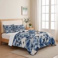 thumbnail image 5 of Twin XL Quilt Set 68''x98'', Navy Blue White Peony Lightweight Summer Bedspread Coverlet Set with 2 Pillow Shams, Vintage Floral Blossom Breathable All Season Quilt Bedding for Dorm/Guest Room, 5 of 9