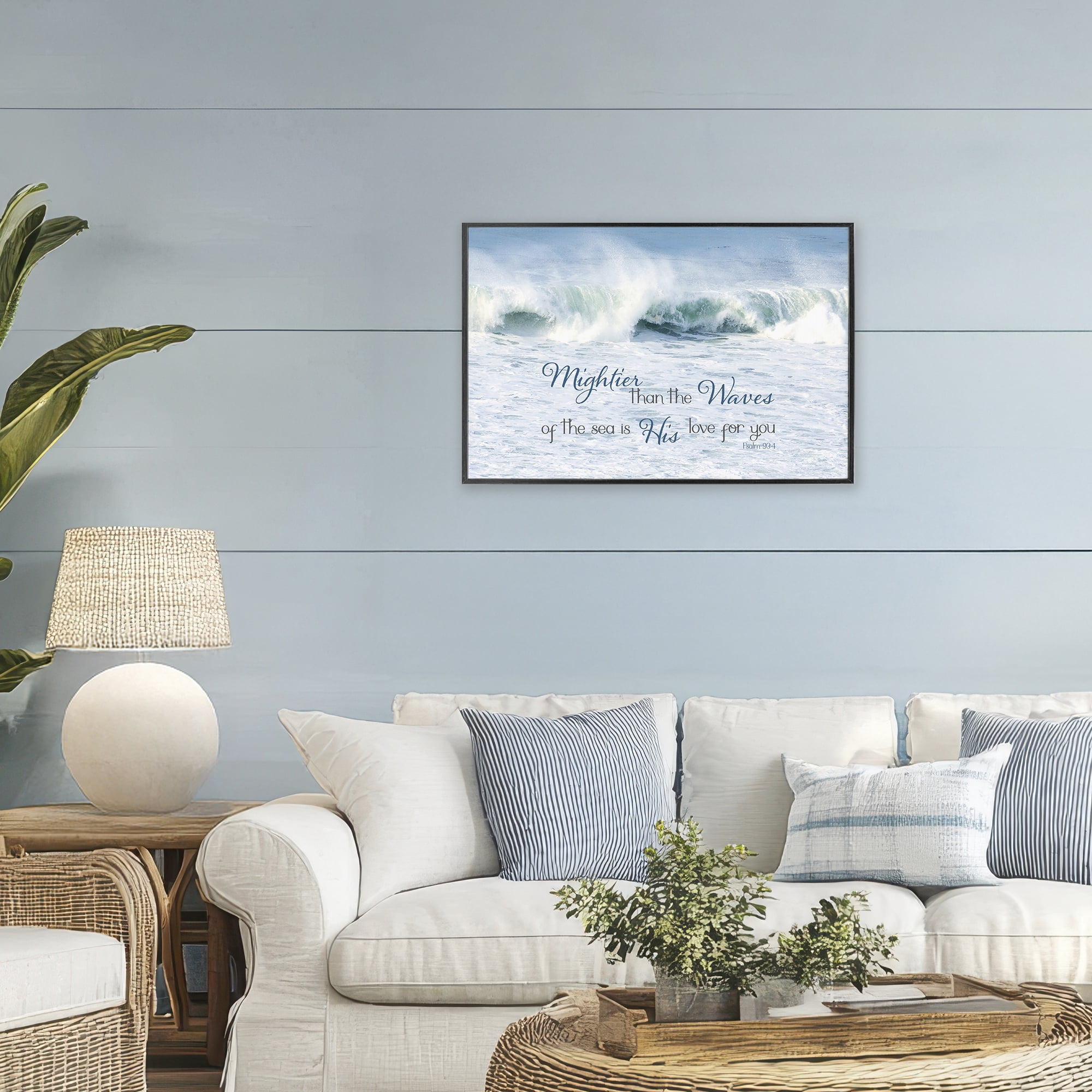 Stupell Industries Mightier Than The Waves Black Framed Giclee Art, design by Kathy Mansfield