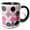 Black/White, variant on 3drose, Large Painted Black Pink N Gray Circles, 11oz Mug