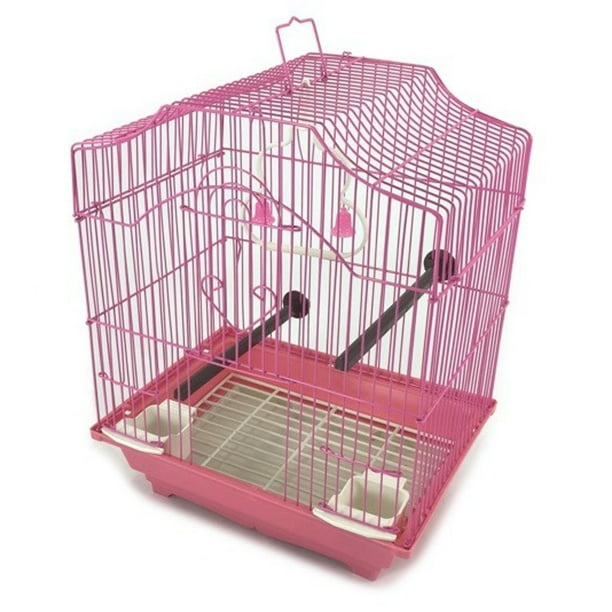 14" Small Parakeet Wire Bird Cage as Bird Travel Cage or Hanging Bird