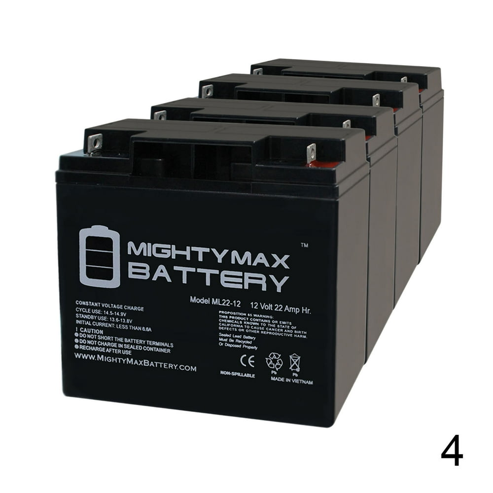 12V 22AH Battery for EW72 Mobility Scooter Wheelchair 4 Pack